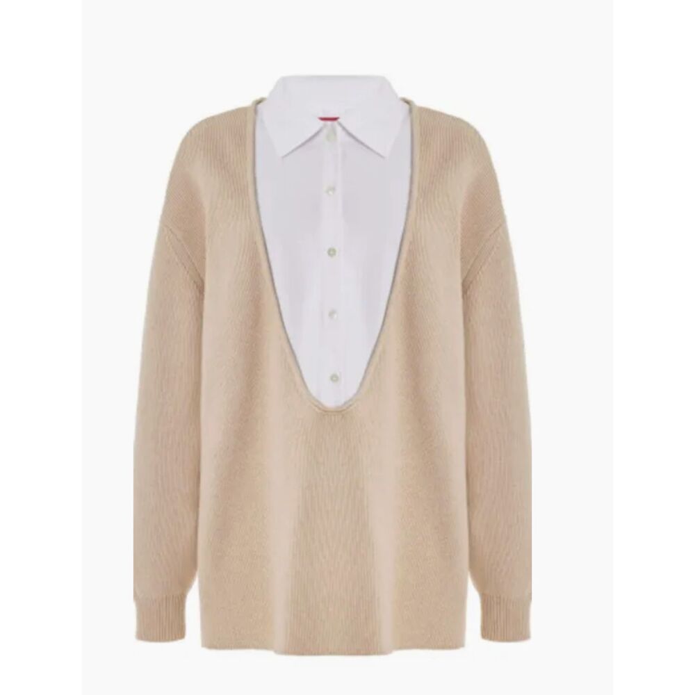STAUD Pietro Oversized Cotton Cashmere Sweater Size Medium Like New